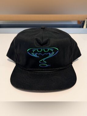 Vintage Batman Forever Hat Snap Back 90s Jim Carey Movie Promo Merch
